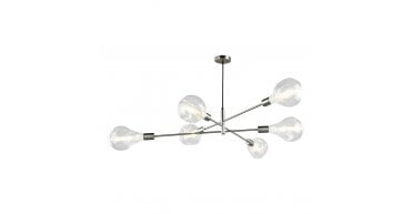 Alana 6 Light Pendant Satin Chrome