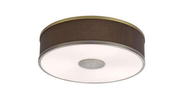 Där Lighting Alvaro 3 Light Flush Antique Bronze With Brown Shade