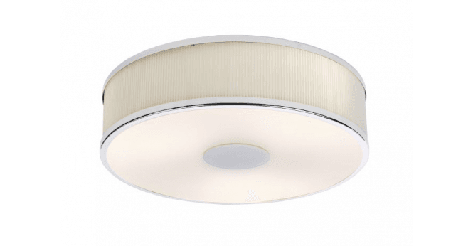 Där Lighting Alvaro 3 Light Flush Polished Chrome With Ivory shade