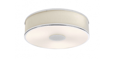 Alvaro 3 Light Flush Polished Chrome With Ivory shade