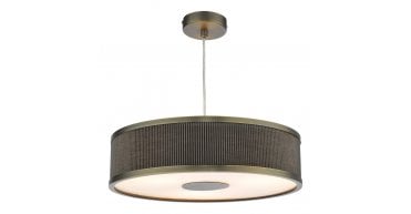 Alvaro 3 Light Pendant Antique Bronze and Brown With Shade