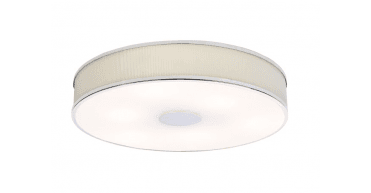 Alvaro 6 Light Flush Polished Chrome With Ivory shade
