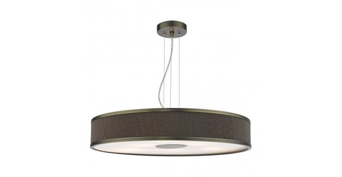 Där Lighting Alvaro 6 Light Pendant Antique Bronze and Brown With Shade