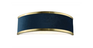 Alvaro Wall Light Brushed Brass With Blue Shade