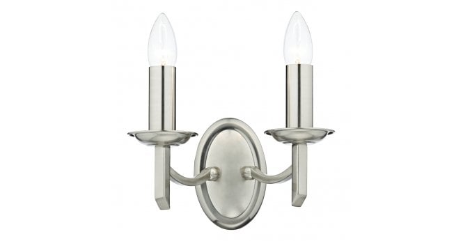 Där Lighting Ambassador 2 Light Wall Light Satin Chrome Bracket Only
