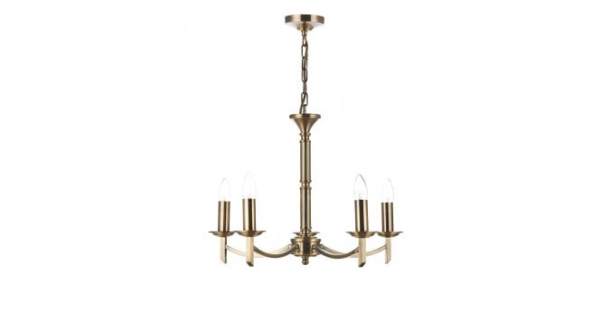 Där Lighting Ambassador 5 Light Armed Pendant Antique Brass Fitting Only