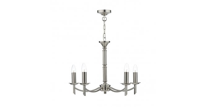 Där Lighting Ambassador 5 Light Armed Pendant Satin Chrome Fitting Only