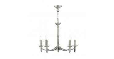 Ambassador 5 Light Armed Pendant Satin Chrome Fitting Only