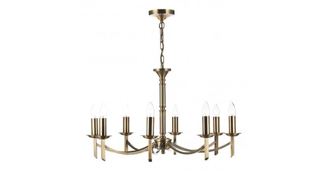 Där Lighting Ambassador 8 Light Armed Pendant Antique Brass Fitting Only