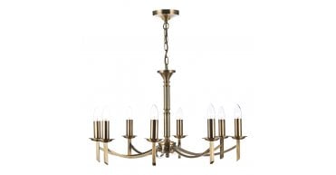 Ambassador 8 Light Armed Pendant Antique Brass Fitting Only