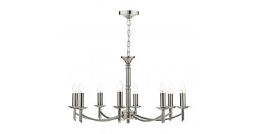 Ambassador 8 Light Armed Pendant Satin Chrome Fitting Only