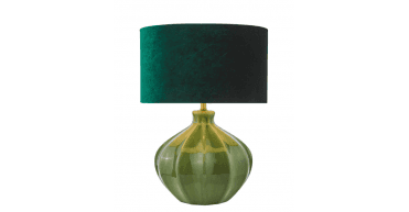 Amrita Ceramic Table Lamp Green and Antique Brass Base Only