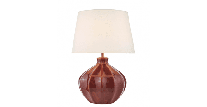 Där Lighting Amrita Ceramic Table Lamp Red and Antique Brass Base Only