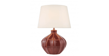 Amrita Ceramic Table Lamp Red and Antique Brass Base Only