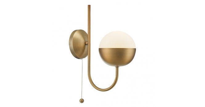 Där Lighting Andre Wall Light Aged Brass