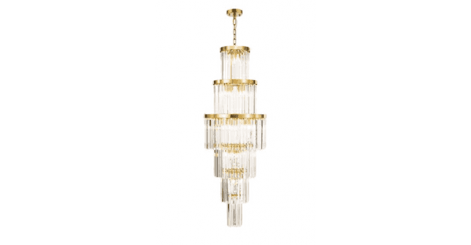 Där Lighting Angel 28 Light Chandelier Crystal and Antique Gold
