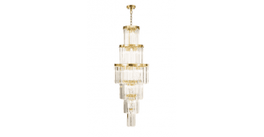 Angel 28 Light Chandelier Crystal and Antique Gold