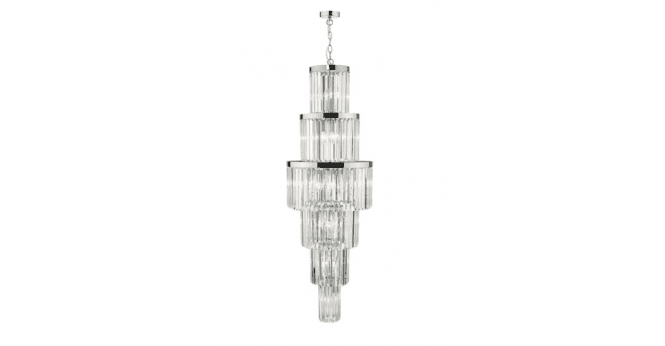 Där Lighting Angel 28 Light Chandelier Crystal and Polished Chrome