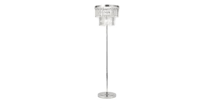 Där Lighting Angel 6 Light Floor Lamp Crystal and Polished Chrome