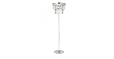 Angel 6 Light Floor Lamp Crystal and Polished Chrome