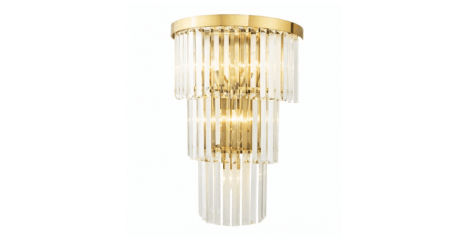 Där Lighting Angel 6 Light Wall Light Crystal and Antique Gold