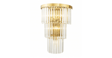 Angel 6 Light Wall Light Crystal and Antique Gold