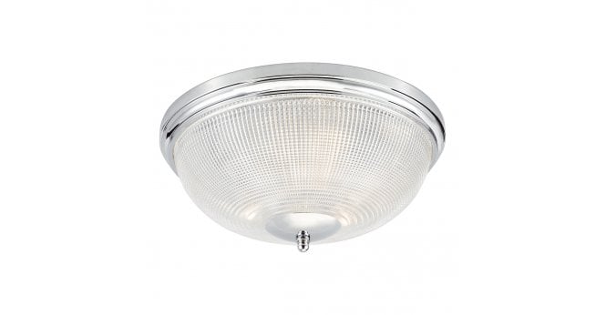 Där Lighting Arbor Bathroom 3 Light Flush Polished Chrome & Glass IP44