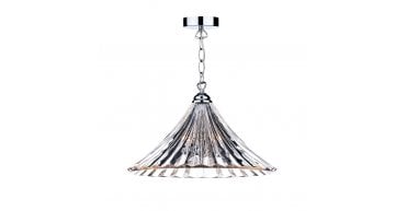 Ardeche 1 Light Large Pendant Clear Glass Polished Chrome
