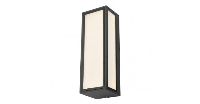 Där Lighting Arham Outdoor Wall Light Matt Grey Frosted Glass IP65 LED
