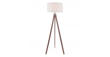 Armitage Tripod Floor Lamp Dark Wood With Shade