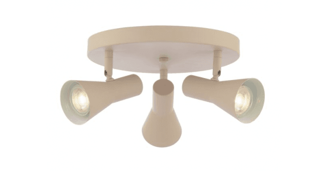 Där Lighting Arnel 3 Light Plate Spotlight Satin Taupe