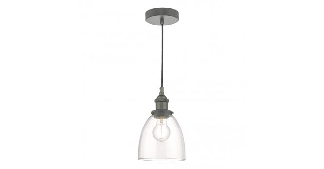 Där Lighting Arvin Pendant Antique Chrome & Glass