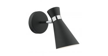 Ashworth Single Wall Spotlight Matt Black Polished Chrome