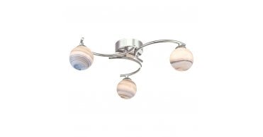 Atiya 3 Light Semi Flush Polished Chrome With Planet Style Glass