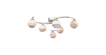 Atiya 6 Light Semi Flush Polished Chrome With Planet Style Glass