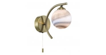 Atiya Wall Light Antique Brass With Planet Style Glass
