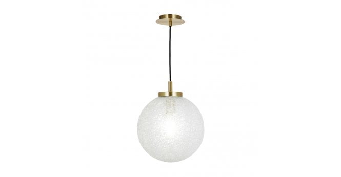 Där Lighting Avari 1 Light Pendant Satin Brass And Clear Frosted Glass