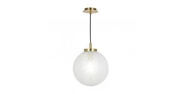 Avari 1 Light Pendant Satin Brass And Clear Frosted Glass
