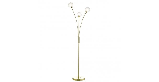 Där Lighting Avari 3 Light Floor Lamp Satin Brass and Frosted Glass