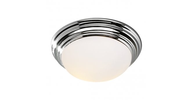 Där Lighting Barclay Large Bathroom Flush Polished Chrome Opal Glass IP44