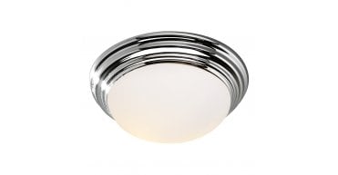 Barclay Large Bathroom Flush Polished Chrome Opal Glass IP44