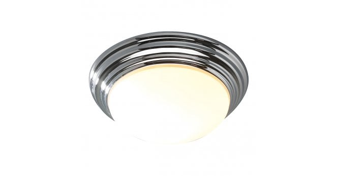 Där Lighting Barclay Small Bathroom Flush Polished Chrome Opal Glass IP44