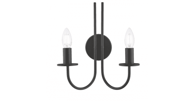 Där Lighting Becca 2 Light Wall Light Matt Black Bracket Only