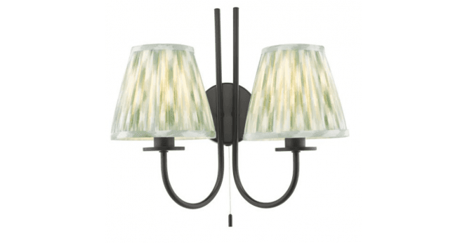 Där Lighting Becca 2 Light Wall Light Matt Black With Shade