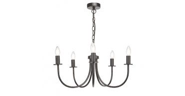 Becca 5 Light Armed Pendant Matt Black Fitting Only