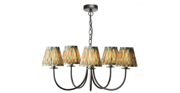 Becca 5 Light Armed Pendant Matt Black With Shade