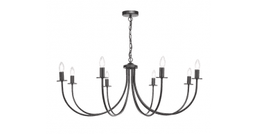 Becca 8 Light Armed Pendant Matt Black Fitting Only