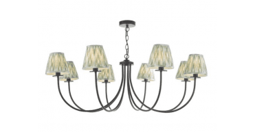 Becca 8 Light Armed Pendant Matt Black With Shade