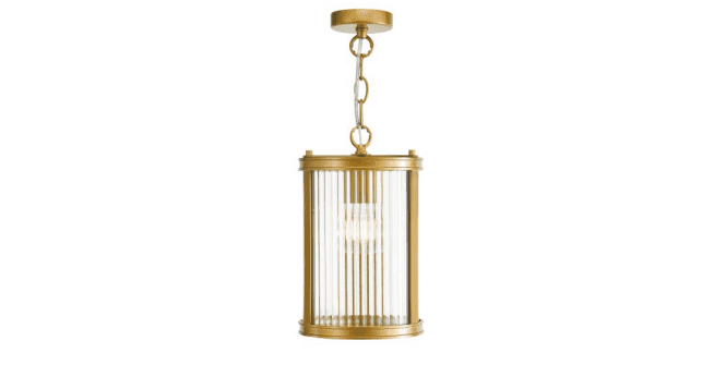 Där Lighting Bianka Pendant Satin Bronze and Ribbed Glass