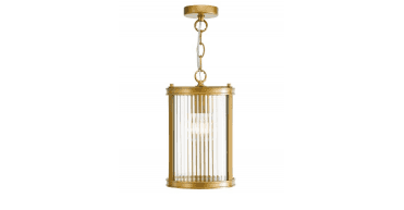 Bianka Pendant Satin Bronze and Ribbed Glass